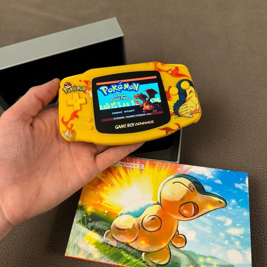 Cyndaquil Themed Game Boy Advance Console with IPS Screen - Built-to-Order