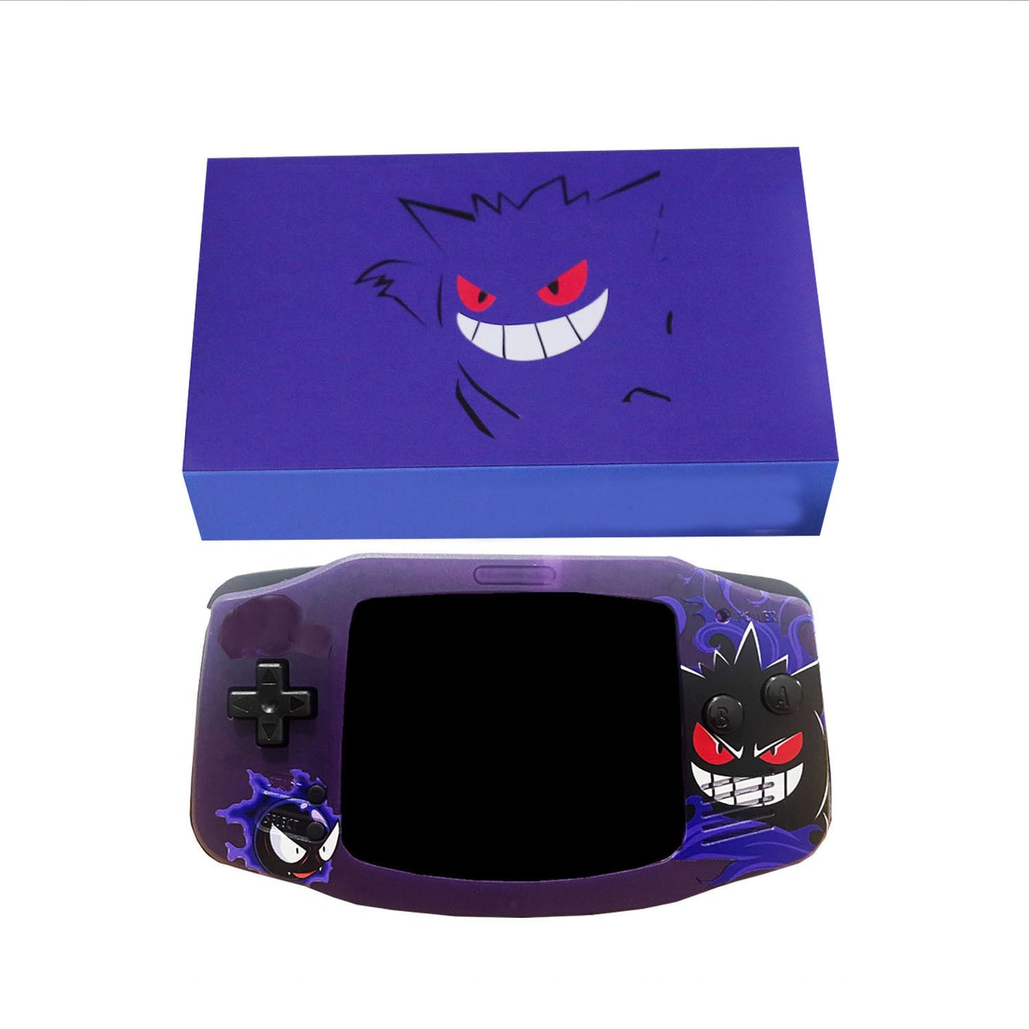 Gengar Black Themed Game Boy Advance Console with IPS Screen - Built-to-Order