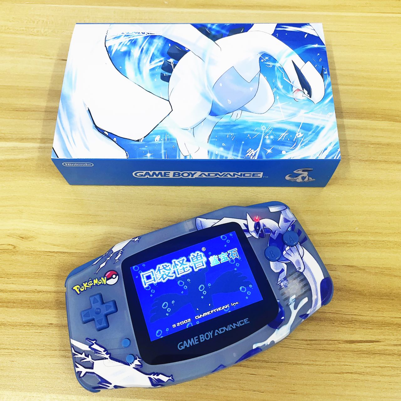 Lugia Themed Game Boy Advance Console with IPS Screen - Built-to-Order