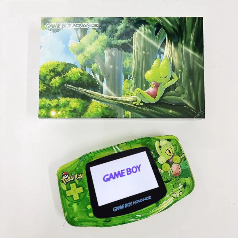 Treeko Themed Game Boy Advance Console with IPS Screen - Built-to-Order