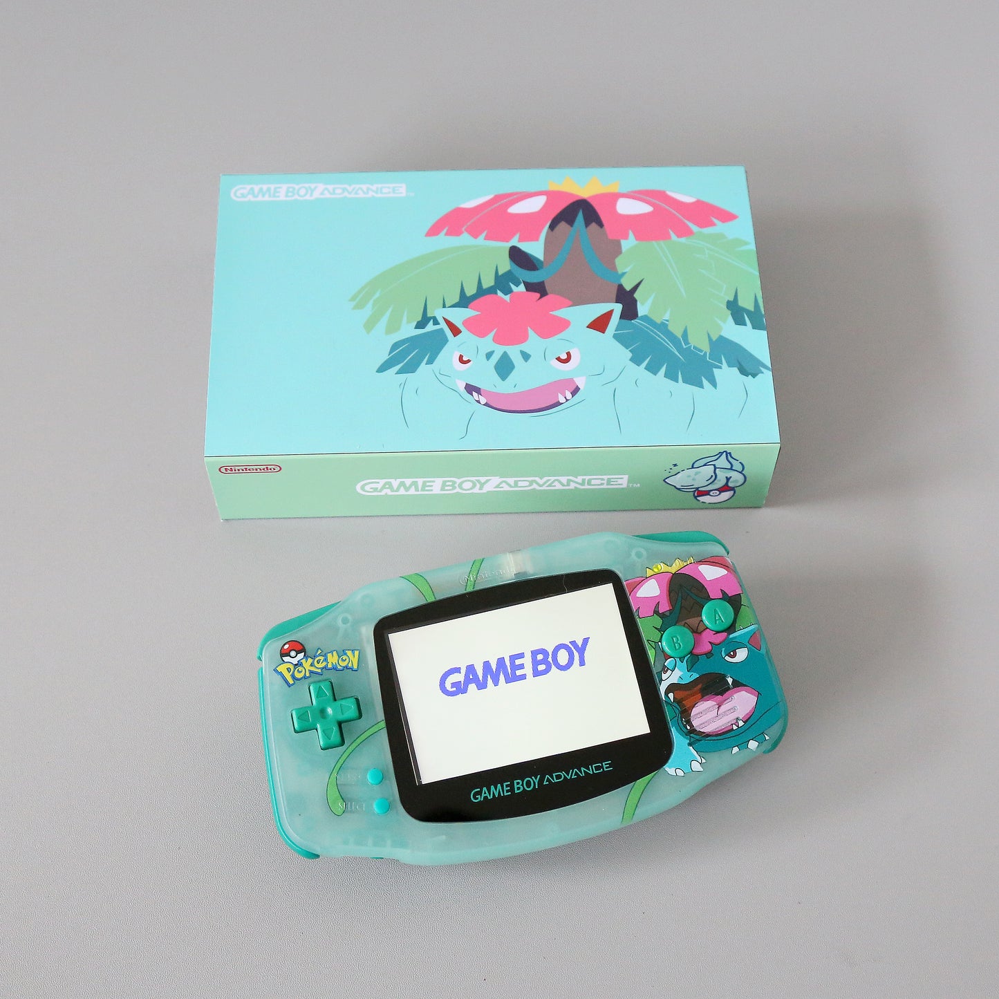 Venusaur Themed Game Boy Advance Console with IPS Screen - Built-to-Order