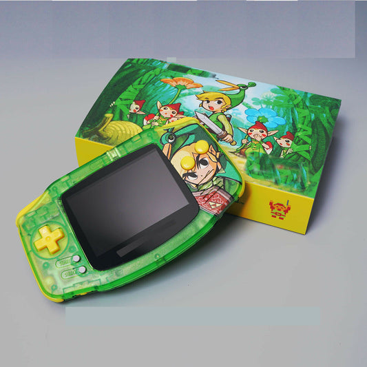 Zelda: Minish Cap Themed Game Boy Advance Console with IPS Screen - Built-to-Order