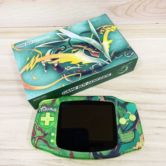 Rayquaza Themed Game Boy Advance Console with IPS Screen - Built-to-Order