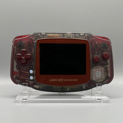 Upgraded Motherboard Clear Black / Clear Red LED Game Boy Advance Console with USB-C Rechargeable Battery Pack